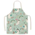 Lindo delantal de cocina estampado de unicornio con arco iris, perfecto para cocinar y uso en el hogar. - Talla Única / Unicornio 03