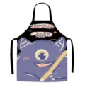 Waterproof cartoon print linen texture kitchen apron adult sleeveless halter neck style - Dinosaur 106