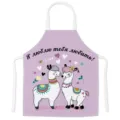 Leuke cartoon lama print keukenschort waterdichte kookslabbetje voor thuis gebruik paars - Stijl F