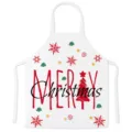 Christmas linen apron festive holiday kitchen cooking baking gift for adult family parent child - One Size / White Tree