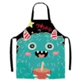 Cute cartoon monster waterproof apron for kitchen cooking, oil-proof sleeveless halter style. - Dinosaur 110