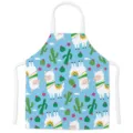 Leuke cartoon alpaca print keukenschort, comfortabele mouwloze kookschort voor huishouden. - Stijl I