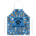 Cute cartoon dog print anti-fouling sleeveless apron for kitchen cooking and baking tasks. - Style H