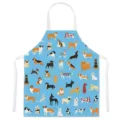Cute cartoon dogs print kitchen apron, anti-fouling cooking bib for home baking. - Style K