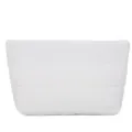 Minimalist white quilted clutch bag for women, stylish padded evening pouch for commute. - White
