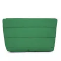 Green solid color quilted cosmetic bag stylish minimalist clutch puffer pouch daily commuter purse - Green
