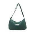 Casual green corduroy shoulder bag for women, trendy retro hobo crossbody daily use. - Dark Green