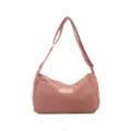 Pink corduroy shoulder bag, casual retro hobo crossbody bag with adjustable strap and zip. - Pink