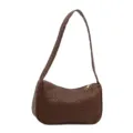 Fashion woven shoulder bag for women, classic brown PU leather underarm handbag for daily. - Tan