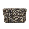 Luipaard Nylon Gewatteerde Tote Tas Casual Gewatteerde Handtas Grote Capaciteit Damesas - Bruine Luipaard