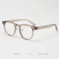 Classic retro vintage TR90 optical glasses frame, clear grey stylish for daily wear. - Khaki C2