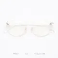 TR90 vintage clear round eyeglasses frame optical spectacles detail view, lightweight. - Transparent White C2