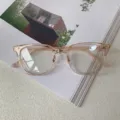 Transparent nude pink optical glasses frame, lightweight trendy daily eyewear for women and men. - Transparent Coffee and Gold C5