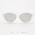 Transparent cat eye sunglasses for women, vintage clear frame UV protection fashion eyewear. - Transparent White Light Grey C2