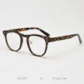 Retro tortoiseshell optical glasses frame, classic lightweight TR90 clear eyewear. - Leopard Print C5