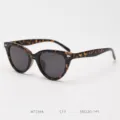 Classic tortoise shell cat eye sunglasses with polarized lenses for trendy women and men. - Leopard Print with Gray Lenses C13