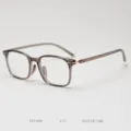 Korean vintage TR90 optical glasses frame with translucent grey design and gold hinges. - Cool Tea C11