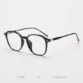 Lightweight TR90 optical glasses frame with stylish contrast color design for daily wear. - Glossy Black C1