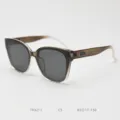 Stylish TR90 oversized sunglasses for women, offering UV protection and trendy facial slimming look. - Gradient Green C5