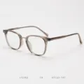 Vintage translucent grey optical eyeglasses frame for men and women, classic retro detail. - Khaki & Silver C4