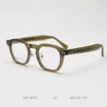 Vintage acetate optical glasses frame, retro thick rim prescription eyewear for daily wear. - Olive Green C5