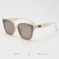 Fashionable oversized TR90 sunglasses with nylon lenses, lightweight and stylish for women. - Jelly White C6