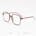 Montura de gafas cuadrada rosa marrón translúcida para mujeres y hombres, estilo diario. - Púrpura gris ahumado C7