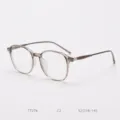 TR90 Clear Grey Eyeglass Frame Lightweight Retro Optical Glasses for Men and Women - Khaki C2