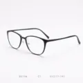Black lightweight optical glasses frame for women, stylish round daily prescription eyewear! - Matte Black C1