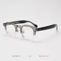 Retro gradient clear frame glasses vintage acetate optical eyewear frame for daily wear - Grey and Transparent C6
