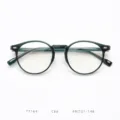Vintage round TR90 eyeglasses frame for women, clear optical glasses with lightweight design. - Emerald Green C66