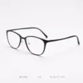 Close-up detail of lightweight optical glasses frame with clear lens and modern black rim. - Glossy Black C2