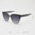 Detailed view of fashion large-frame sunglasses with gradient lenses and stylish temples. - Gradient Grey C21