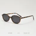 Retro round polarized sunglasses with tortoiseshell TR90 frame for stylish daily wear. - Tortoiseshell Full Grey C14
