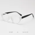 Cat-eye optical glasses frame for women, retro black and white clear lens fashion eyewear. - White Frame Black Temples C6