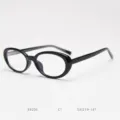 Vintage small oval prescription glasses frame, black optical eyewear for men and women. - Glossy Black C1