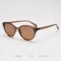 Vintage cat-eye polarized sunglasses for women, brown TR90 frame, UV400 protection. - Brown Tea C10