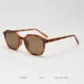 Lunettes de soleil polygonales vintage avec monture écaille et verres marron élégants. - Écaille tout marron C32