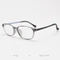 Lightweight optical glasses frame with grey front and black temples, clear daily wear style. - Transparent Gray