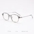 Trendy Korean style TR90 optical glasses frame, lightweight grey polygonal design for daily wear. - Transparent Grey C16