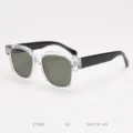 Trendy clear frame polarised sunglasses for men and women, vintage square oversized sun glasses. - Tortoiseshell Frame Light Tea Temples C6