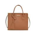 Braune Damen Handtasche aus Litchi-Maserung Leder, elegante Umhängetasche und Henkeltasche. - 19.5*8.5*16 / Hellbraun