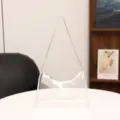 Transparente PVC Schultertasche Minimalistische Klarsicht Baguette Handtasche Alltag Chic - Klarweiß