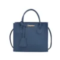 Modische dunkelblaue strukturierte Leder Mini Tote Umhängetasche mit Tragegriff neu - 19.5*8.5*16 / Blau