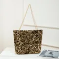 Fashion black and gold sequin shoulder bag for women, elegant chain tote bag for daily use. - 23*7*23 / Black & Gold