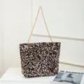 Black sequin shoulder bag with chain strap glamorous sparkly tote evening party handbag stylish. - 23*7*23 / Black Light Gold