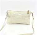 Women white crocodile pattern crossbody bag, stylish casual commuter phone coin purse SKU. - Off White