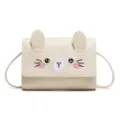 Cute mini rabbit crossbody bag for kids, lovely PU leather shoulder coin purse and small handbag. - Off White