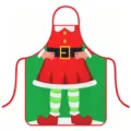 Christmas Elf Printed Kitchen Apron Waterproof Festive Party Cooking Apron for Home Use - One Size / Christmas Elf Style A