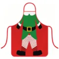 Christmas elf printed waterproof sleeveless kitchen cooking apron for holiday party. - One Size / Christmas Elf Style D